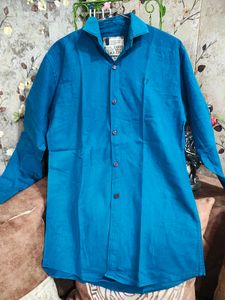 Men Blue Textured Shirt