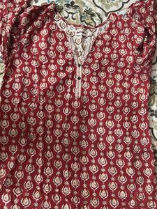 Beautiful Red Block Print Kurta