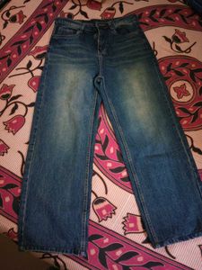 Trendy Wide Leg Denim Jeans