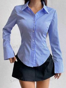 Light Blue Fitted Formal Shirt | Korean Aesthetic