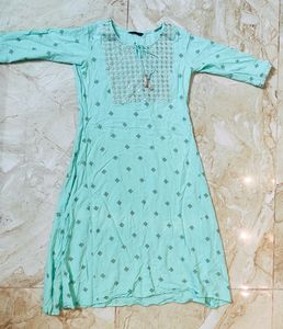 Sea Green A-line Kurti