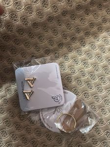 Stunning Gold Tone Statement Ring and earring