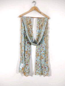 Light Blue Printed With Embroidered Dupatta(Women)