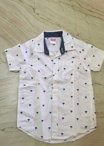 kids Palm Print Short Sleeve Shirt