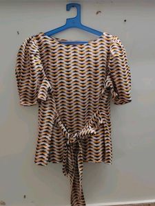 Multiway Stylish Printed Tie-Waist Blouse