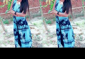 Aqua Blue Abstract Print Dress