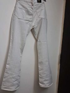 Cream Flared Jeans