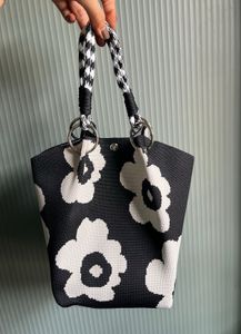 Black & White Floral Tote Bag