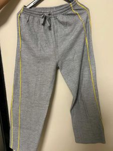 Grey Sweat Pants with Yellow Stripes
