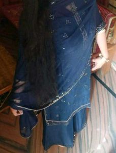 handloom Navy Blue Sharara Set