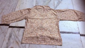 Floral Wrap-Style Layered Top – Beige Elegance