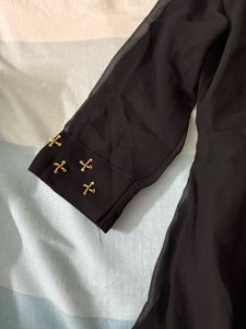 Elegant Black Embellished Anakarli