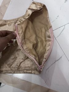 Trendy Golden Silk Sleeveless Blouse