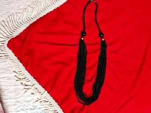 Vintage Black Beaded Layered Necklace✨
