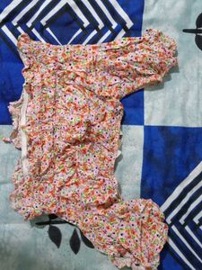 Floral Ruffle Crop Top