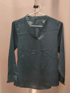 Satin Blue formal top