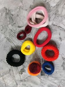 Set of Hair tie,Clip, Puf
