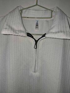 White Textured mens shirt