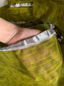 Elegant Olive Green Saree