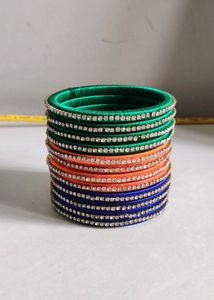 3 Colours Silk Thread Diamond Bangles Bracelets 12