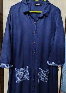 Casual/College Wear - Blue Kurta With Buttons