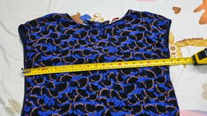 Cap-Sleeve Blouse in Royal Blue