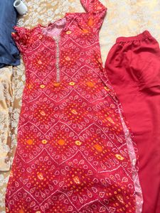 Vibrant Bandhani Print Kurta Set