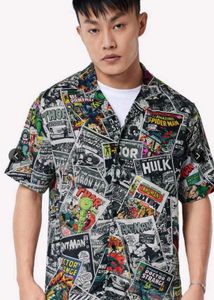 Men's Comic Print Short Sleeve Shirt