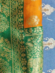orange Banarasi Silk Saree