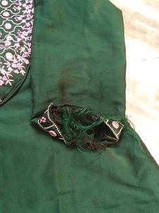 Elegant Green Kurta Set with Mirror Work