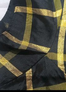 Black &amp; Gold Checked Blouse