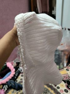 White Knitted Dupatta Scarf