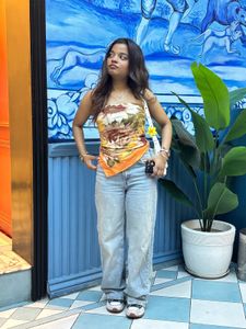 Stylish Floral Print Tube Top