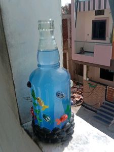 Hand-Painted Aquarium Bottle Decor