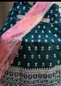 Stunning Teal Embroidered Lehenga Choli