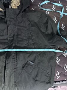 CARTER Black Fur Hooded Bomber Jacket