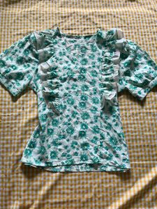 Floral Print Ruffle Top