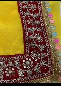 Yellow Saree with Embellished Border