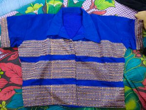 Royal Blue Embroidered Blouse