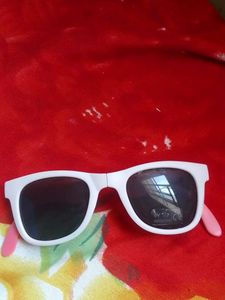 Stylish White Sunglasses with Pink Tips
