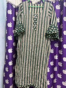 Striped Kurta set  with Bell Sleeves