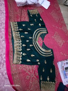 Elegant Green Saree with Gold Border