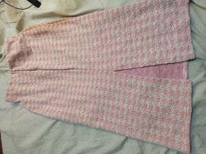 Pink &amp; White Textured Maxi Skirt