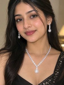 Stunning pure American Diamond Necklace & Earrings