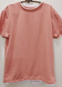 Coral Striped T-Shirt
