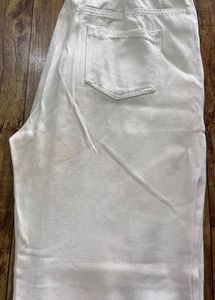Cream Wide Leg Jeans