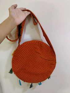Vibrant Rajasthani Mirror Work Round Bag