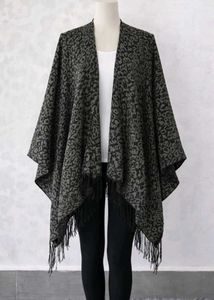 Animal Print Fringe Shawl