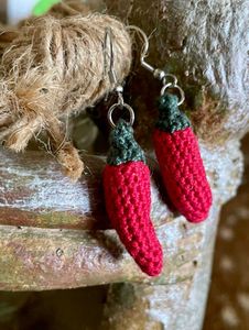 Chili Pepper Crochet Earrings