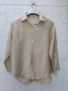 New with tag Korean Cream Linen Blend Oversized Sh